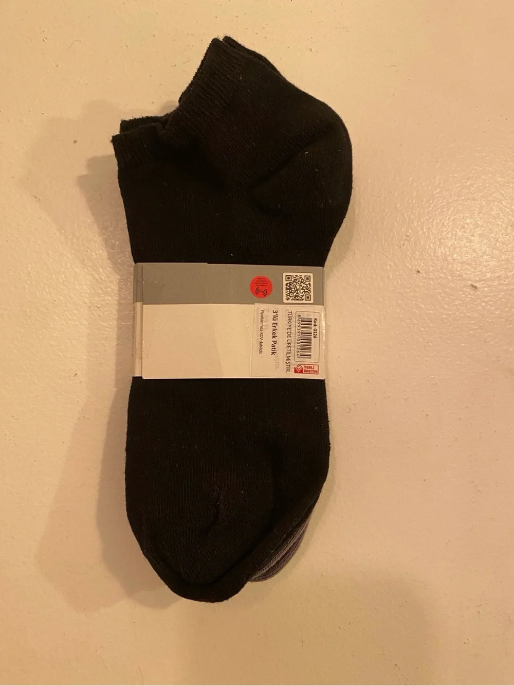 SRFN Men’s 3-Pack Ankle Socks Black & Gray Size 40–44 NWT